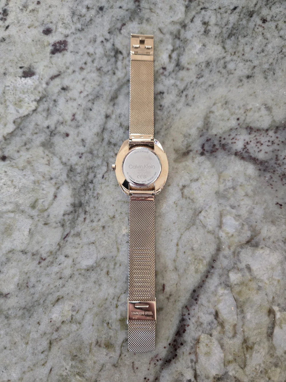 Calvin Klein Adorn Rose Gold Mesh Watch with Black Dial ✨